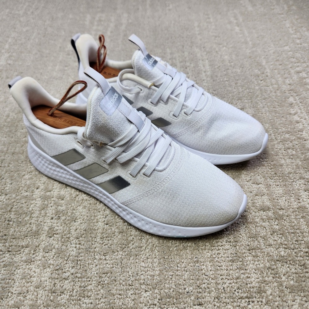 Adidas Puremotion Women 9 White Silver Cloudfoam Running Shoes FW3264